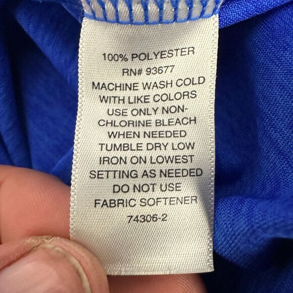 Xersion Womens Blue Semi Fit V Neck Short Sleeve Shirt Size 1X Polyester - Picture 5 of 11